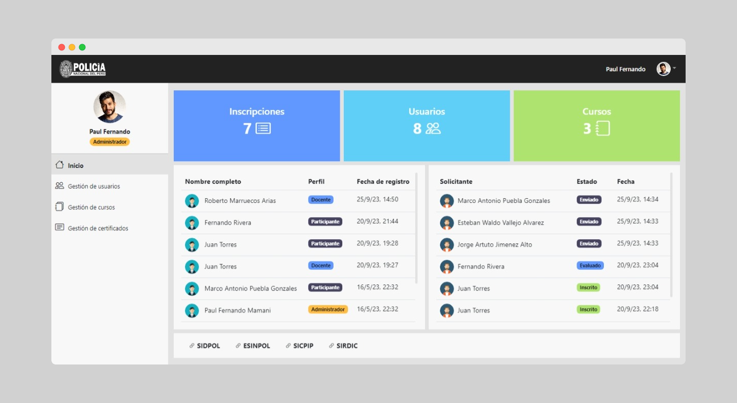 Plataforma virtual PNP